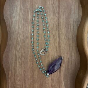 Elegant Purple and Silver Necklace